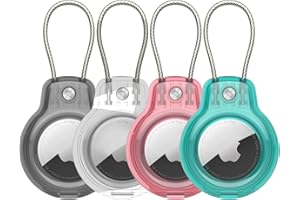 SPGUARD Compatible with Apple AirTag Secure Holder With Wire Cable,Air Tag Lock Case Keychain Key Ring Key Chain Luggage tag For Keys, Luggage & More