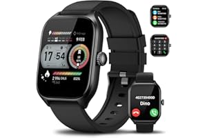 ACCLAFIT Smartwatch Uomo Donna,2.01" Orologio Smartwatch con Effettua/Risposta Chiamate,140 Sportive Smart Watch con Contapassi/Sonno/Cardiofrequenzimetro/SpO2,Impermeabil IP68 Smartband per Android iOS