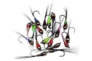 L-MEIQUN, 48 unids/Caja # 14 Gancho tungsteno perdigon NINFA pequeña Cuentas Fly Arco Iris marrón Trucha greating Brook Trucha Pesca rápido Fregadero Volante (Color : 48Pcs)