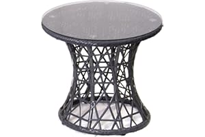 Signature Homes and Gardens SH&G Rattan Side Table for Papasan 360 Swivel Chair with Cushion | Garden & Patio Side Table | Indoor/Outdoor Rattan Furniture