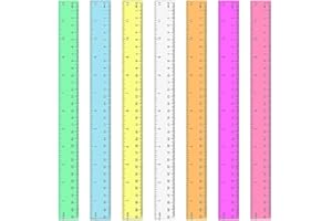 HZAOPZE 7 PCS Righelli da 30 cm/12 Pollici, Righello in Plastica Righelli Colorati Trasparenti Righello di Misurazione per Ufficio Scuola Casa,Insegnante, Studente della Scuola primaria(7 Colori)