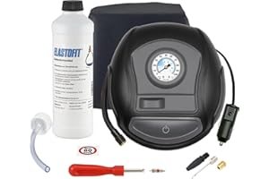 ‎ELASTOFIT ELASTOFIT Reifen Pannenset mit Kompressor Reifendichtmittel 10 Jahre haltbar (XT200 S)
