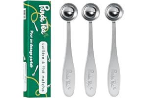 Panda Tea – Cuchara de Matcha de acero inoxidable – Cuchara dosificadora de té – Dosis precisa de 1 gramo – Acero inoxidable 18/10 – Calidad superior