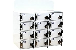 ‎KENSBRO Kensbro 12 Slots Handy-Schließfach Box mit Türschlössern und Schlüsseln, Acryl Handy-Aufbewahrungsbox, Handy-Aufbewahrungsspind für Büro Schule Klassenzimmer
