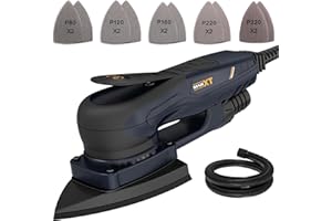MAXXT Brushless 3mm Triangle Sander, 350W Powerful EC Motor, Speed Regulation, with 10 Premium Sandpapers for Precision Sanding of Wood