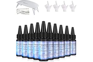 FRENSHION Lampada UV della resina inclusa-10 Pcs 30ML Upgrade I Minute Quick Cure! Resina epossidica cristallina di tipo duro, resina a polimerizzazione ultravioletta con colla UV + 4 paia di guanti