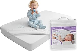 Vesta Baby Coprimaterasso Lettino Impermeabile Premium di Lenzuolo Bambù Naturale 70 x 140 cm - Copertura Silenziosa per Culla per Neonati e Bambini Piccoli
