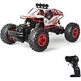 Giffy / 1:16 &Ouml;l&ccedil;ek 4x4 Uzaktan Kumandalı Rock Crawler Off Road Aracı 4 &Ccedil;eker Şarjlı 20 Dk Kullanım Kırmızı Ve Mavi Oyuncak Of