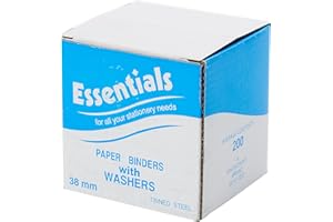 SETTEN & DURWARD LTD Whitecroft Paper Binders Tinned Steel with Washers 38mm Ref 36331 [Pack 200]
