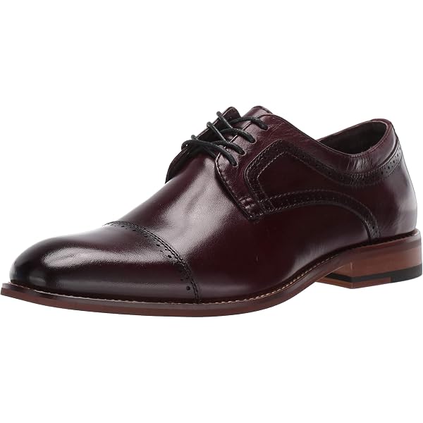 Stacy Adams Herren Oxford-Schnürschuh „Marlton“ – Brüniertes Leder, Plain Toe, Mit Komforteinlegesohle