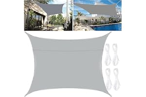 MTINRNI Toldo Vela de Sombra Impermeable,toldo de Vela Rectangular 2x3m,Toldos Exterior Terraza Protección Rayos UV para Exteriores, Jardin, Patio.(Gris