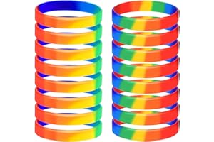 TUPARKA 20pcs Gay Pride Wristbands LGBT Lesbian Rainbow Wristbands Silicone Sports Rubber Bracelets （6 Colors）