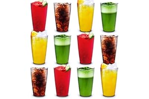 RBDRINKS RB Vasos ECO Plástico Premium Irrompible Reutilizable 33cl, Set de 12