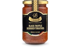 La Rustichella - Black Truffle Sundried Tomatoes Cream Spread - 100% Made in Italy| Vegan, Gluten-Free, Cholesterol-Free (280g)