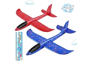Hoiloie XXL 2 styrofoamflygplan – 44 cm kastglidflygplan med 2 flygrelägen – flygplansleksak för barn från 3 år