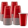 BHW Red Disposable Cups- Party Plastic Cups [50 Cups ] 12 oz .Red Drinking Cups Strong and Sturdy Reusable Red Plastic Cups for Drinks,Soda,Punch,Barbecues,Party, Picnics,Weddings.