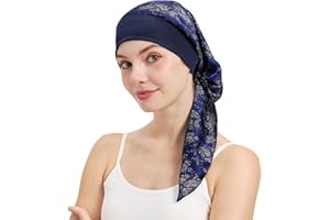 FADACHY Chemo Headwear for Women Head Scarfs Turbans UK Cancer Scarves Bandanas Hair Loss Beanie Hat Cancer Headwear Headwrap Scarfs Cap Silky Muslim