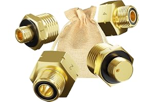 DACKZZM Mässings‑Gasadapter Set för Tryckregulatorer, europeiska Gasflaskor | Europa Gasflaskadapter för anslutning av Tryckregulatorer till europeiska Gasflaskor, Mässingsgasanslutningsadapter