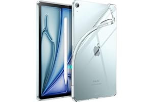 JETech Coque pour iPad Air 11 Pouces M3/M2 (2025/2024), iPad Air 5/4 (Modèle 2022/2020, 5ème/4ème Génération), TPU Transparent Tablette Étui, Support la Charge de Pencil Pro/2 (Transparente)
