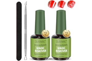 VIEXPAND 2 PCS 15ml Remover Semipermanente con lima per unghie e Spingi Cuticle, Gel Remover Solvent Per Smalto in 3-5 Minute, Non fa Male alle Unghie,Rimuove Facilmente e Rapidamente