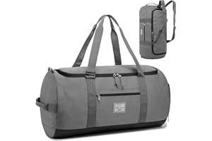 TAIHOYIN Bolsa de deporte para hombre, grande, 60 L, bolsa de viaje, bolsa de deporte, mochila con compartimento para zapatos, bolsa de entrenamiento para mujer, gris, (60L) DE, Deportes, viajes, fitness,