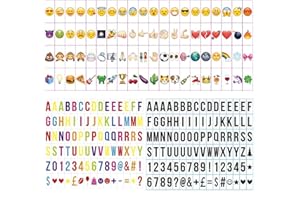 ENUOLI 271 pcs Letters Numbers Symbols and Emojis for A4 Cinematic Light up Box Led Cinema Board Light Box Replacement letters for Christmas Birthday Wending Party Decoration