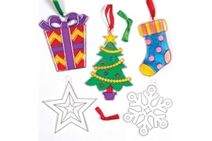 Baker Ross Decoraciones Atrapasueños Navideños ( Pack de 10) - Artes y Manualidades Festivas