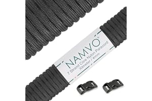 Namvo 550 Paracord Mil Spec Type III 7-żyłowy sznurek spadochronowy długość całkowita 100 stóp / 30 metrów, czarny