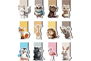 THBOXES 12 Stück Magnetische Lesezeichen Kinder, Kindergeburtstag Gastgeschenke5 6 7 8 9 10 Jahre Zeichentricktiere Magnetlesezeichen Klein Geschenke Schultüte Füllung für Junge Mädchen Buchliebhaber