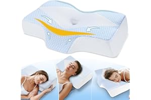‎HYPUNO Hypuno Orthopädisches Memory Foam Kopfkissen Nackenstützkissen gegen Nacken- & Schulterschmerzen mit Kühlendem, Waschbarem Bezug – Ergonomisches Schlaf- & Komfortkissen für Seiten- & Rückenschläfer