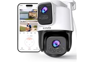 Tenda CH9 Telecamera Esterno Doppio Obiettivo 6MP, Videocamera Sorveglianza con Rilevamento Persone e Veicoli, Visione Notturna a Colori, Audio Bidirezionale, Tracciamento Automatico, IP65, WiFi 6