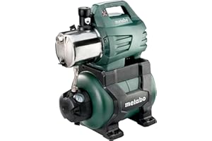 Metabo Hauswasserwerk HWW 6000/25 Inox – 600975000 – Nennaufnahmeleistung: 1300 W – Max. Fördermenge: 6000 l/h und max. Förderhöhe: 55 m – 500 x 307 x 600 mm