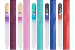 Bona Fide Beauty 5-pack tjeckiska glasnagelfilar med fodralset – professionella kristallnagelfilar för naturliga naglar (flerfärgade). Tankeväckande presenter, återanvändbara nagelfilar