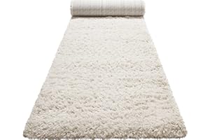 ‎HOMIE LIVING Teppich - Läufer, nachhaltig, modern, einfarbig, kuschelig weich und sehr flauschig, Hochflor bestens geeignet für Wohnzimmer, Schlafzimmer, Kinderzimmer, Matteo (80 x 150 cm, Creme Beige)