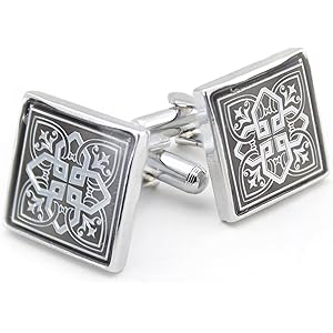 Kavove The Starlet Black & Silver Cufflink For Men