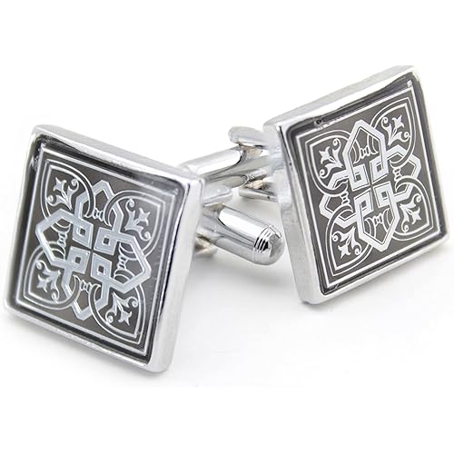 Kavove The Starlet Black & Silver Cufflink For Men