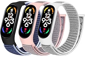 SHIJZWD Cinturino in nylon compatibile con Xiaomi Mi Band 7/Mi Band 6/Mi Band5/Mi Band 4/Mi Band 3/Amazfit Band 5, Polsino di ricambio sportivo regolabile in nylon per Mi Band 7 6 5 4 3