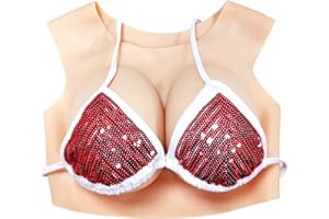 Wisfancy Pechos de silicona, Pechos de silicona Crossdresser Senos de Silicona Realistas C-G Cup, Pechos Falsos Cosplay Senos Artificiales para Transgéneros Mastectomía Travestis