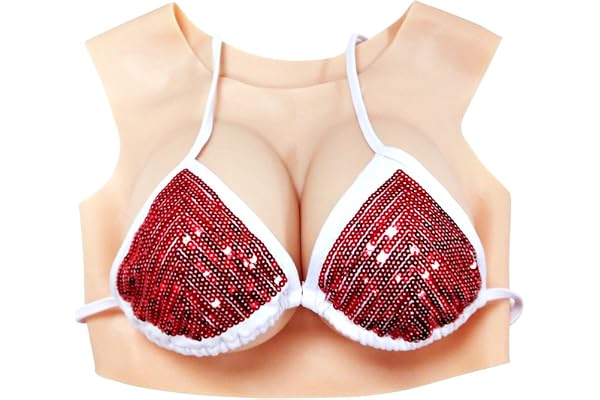 WISFANCY Sein de Silicone Prothèse, Artificielle Poitrine Forme Prothèse Mammaire Faux Seins Formes en Silicone, Plaques de Poitrine en Silicone pour Mastectomie Transgenre Drag Queen Cosplay C-G Cup
