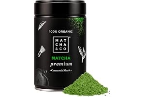 Matcha & CO Té Matcha en Polvo Premium 100% Ecológico, Orgánico y Natural 80g – Té Verde en Polvo Ceremonial de Japón
