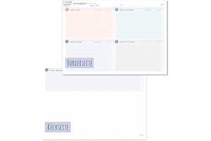 Häfft® Bloc A4 To-do-Listen horizontal, 50 feuilles - Bloc-notes de tâches selon le principe Eisenhower - durable & respectueux du climat