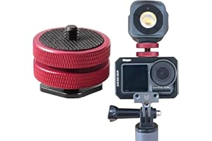 OXTXO Camera Hot Shoe Adapter to 1/4 Adapter for DSLR Camera Rigs,Improved Flash Compatibility with Cold Shoe Mount,Contains Double Rubber gaskets for Tripod Thread to hot Shoe red (0.7cmx3.3cm)