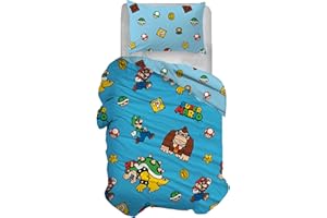 hermet Super Mario Duvet Cover for Single Bedroom, Fears Duvet Cover, Single, Bag, Pillowcase, 100% Cotton