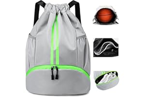 Hoseay Mochila Cuerdas Mujer Hombre con Compartimento de Zapatos y Bolsillo Mochila Deporte Impermeable Mochila Gimnasio Gran Capacidad Ligera Bolsas de Cuerdas para Deporte Natacion Fitness