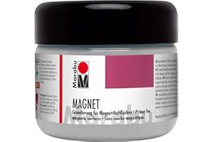 Marabu 12740025815 – Peinture magnétique pour surfaces magnétiques, 225 ml, gris, recouvrable après séchage, résistant à la salive, imperméable et résistant à la lumière, pour env. 0, 75 m²