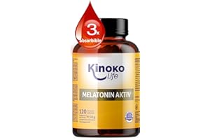 KINOKO LIFE MELATONINA AKTIV 120 Capsule Valeriana, Pasiflora, GABA, Olio di semi di Canapa e Vitamina B1, B3, B6 e B12 per conciliare il sonno e rilassarsi per dormire bene.