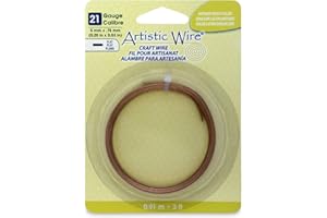 Artistic Wire, 21 Gauge, Flat, 5 mm x .75 mm / 0.20 in x 0.03 in, Antique Brass Color, 3 ft / .91 m