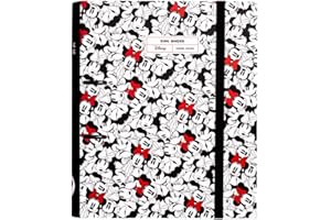 Grupo Erik: Raccoglitore A4 Minnie Mouse Disney, Raccoglitore a 2 anelli con elastico e copertina rigida in cartone, 32 x 27 cm, Cartellina portadocumenti A4, Raccoglitori ad anelli Disney