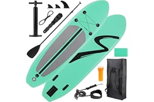TLSUNNY Inflatable Stand Up Paddle Board, 3 Fins Paddleboard with Full SUP Accessories for All Skill Levels, Portable Two-Way Hand Pump and Carry Bag, for Yoga Touring Fishing