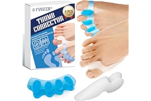 QULLMARTLE 8 Piezas Separadores de Dedos de Los Pies,Separador de Dedos de Pie de Silicona,Correctores de Dedos del Pie,utilizados para aliviar el dolor de deformidades de los dedos del pie